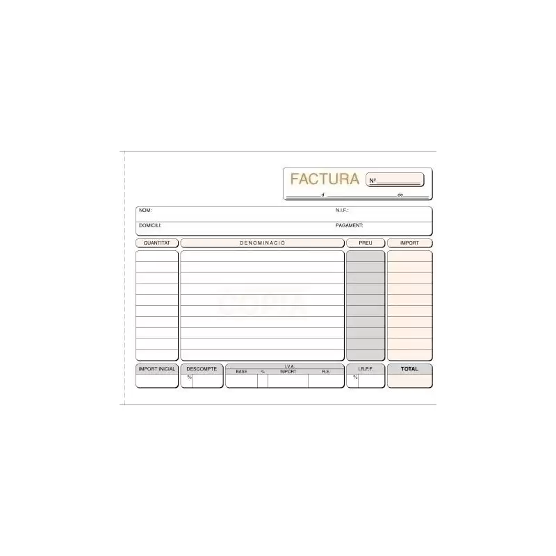(T-66) TALONARIO FACTURAS 1/4 APAISADO AUTOCOPIA TRIPLICADO