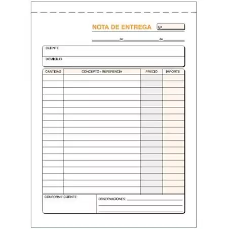 (T-91) TALONARIO ENTREGAS CUARTO NATURAL DUPLICADO AUTOCOPIA