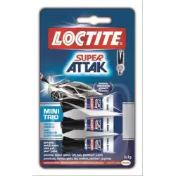 (9000100828239) LOCTITE SUPER ATTAK ADHESIVO INSTANTÁNEO MINI TRIO 3X1GR