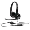 (981-000406) LOGITECH AURICULARES H390 DIADEMA ACOLCHADA BIAURAL ESTEREO MICRÓFONO AJUSTABLE CONTROL VOLUMEN CABLE USB NEGRO