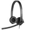 (981-000575) LOGITECH AURICULAR BIAURAL H570E ESTEREO CON MICRÓFONO CABLE USB 2.0 NEGRO