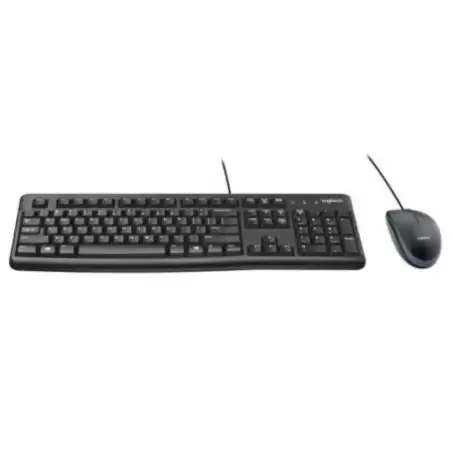 (920-002550) LOGITECH COMBO TECLADO ESTÁNDAR + RATÓN DESKTOP MK120 CABLE USB ANTISALPICADURAS QWERTY ESPAÑOL NEGRO