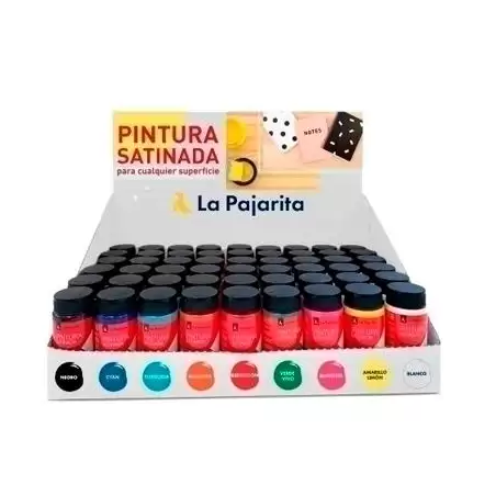 (090915) LA PAJARITA PINTURA SATINADA BOTE DE 35ML COLORES SURTIDOS EXPOSITOR SOBREMESA 54UD