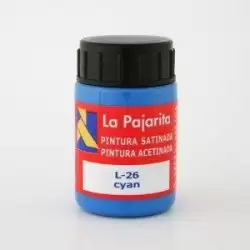 (118322) LA PAJARITA TÉMPERA ESCOLAR BOTE DE 35ML SATINADA AZUL CYAN L-26