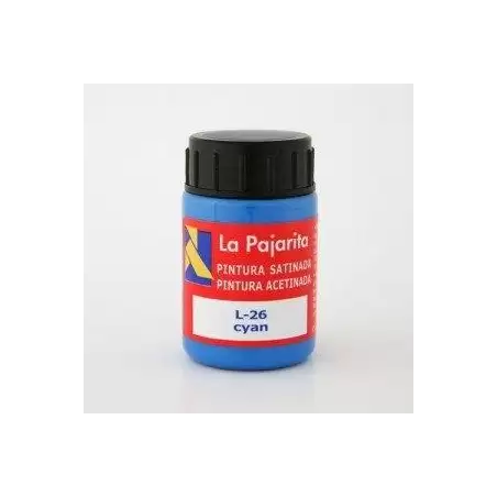 (118322) LA PAJARITA TÉMPERA ESCOLAR BOTE DE 35ML SATINADA AZUL CYAN L-26