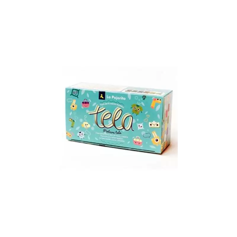 (119494) LA PAJARITA KIT SURTIDO PARA TELA BOTE DE 25ML COLORES SURTIDOS CON PINCEL -6U-