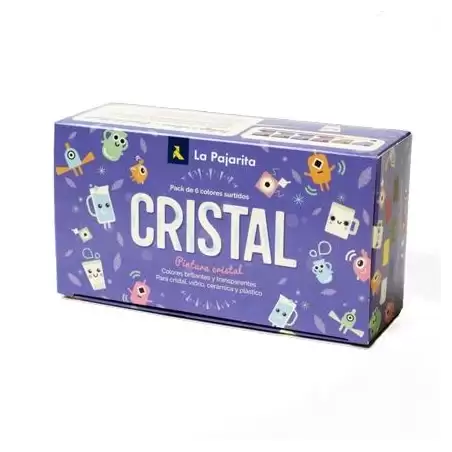 (999994) LA PAJARITA PINTURA CRISTAL PARA SUPERFICIES NO POROSAS COLORES SURTIDOS