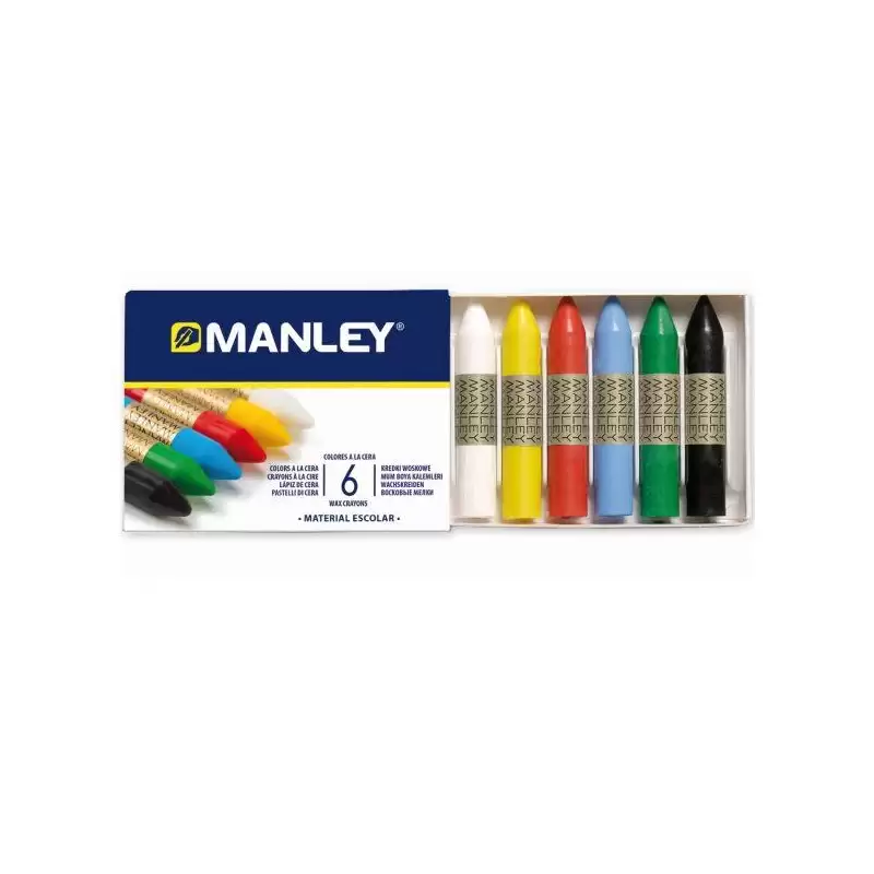 (MNC00022) MANLEY ESTUCHE DE 6 CERAS 60MM COLORES SURTIDOS