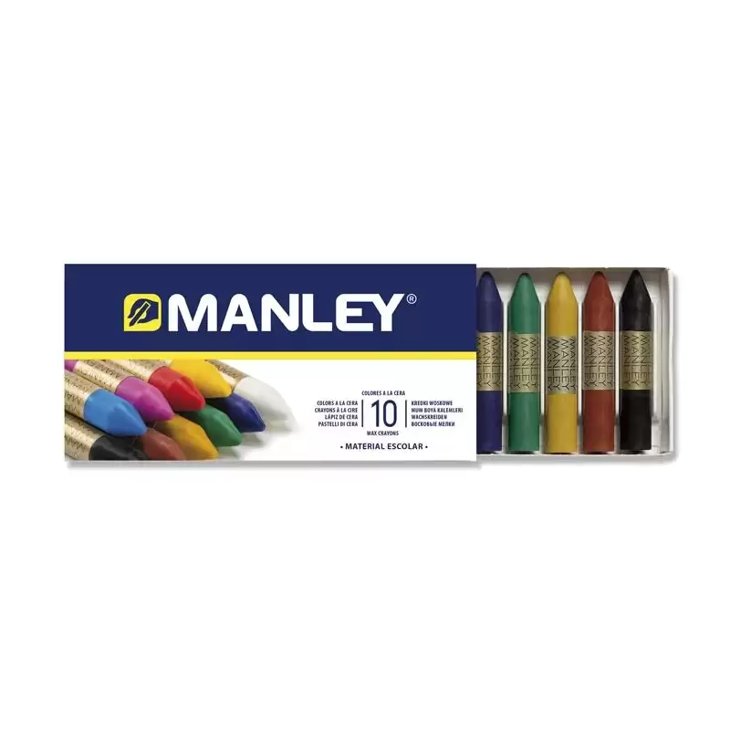 (MNC00033) MANLEY CERAS 60MM COLORES SURTIDOS ESTUCHE 10 UD