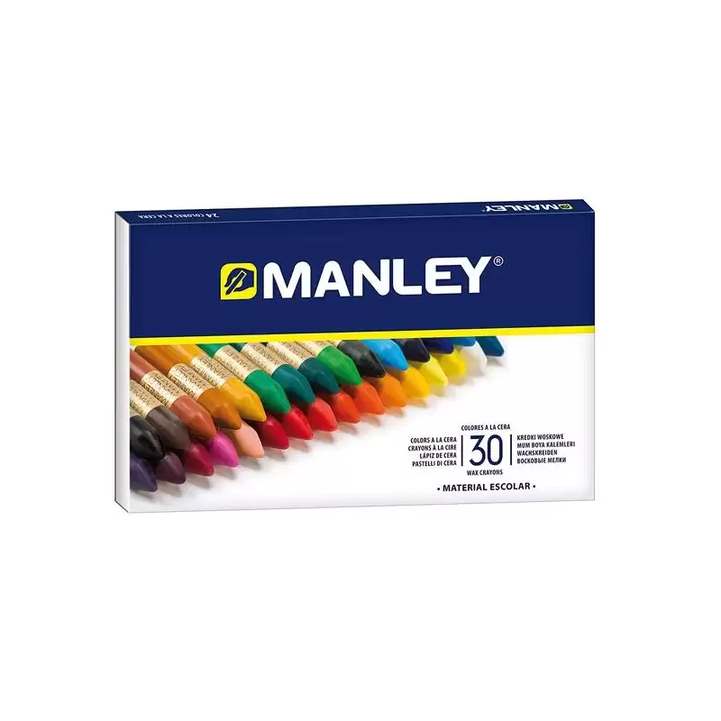 (MNC00077) MANLEY ESTUCHE DE 30 CERAS BLANDAS 60MM COLORES SURTIDOS