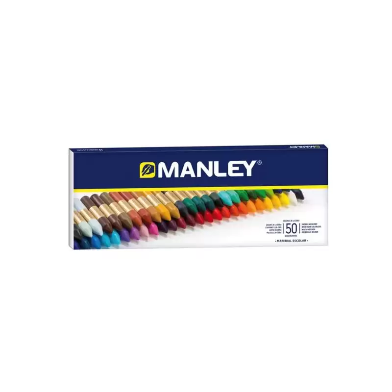 (MNC00088) MANLEY ESTUCHE DE 50 CERAS BLANDAS 60MM COLORES SURTIDOS