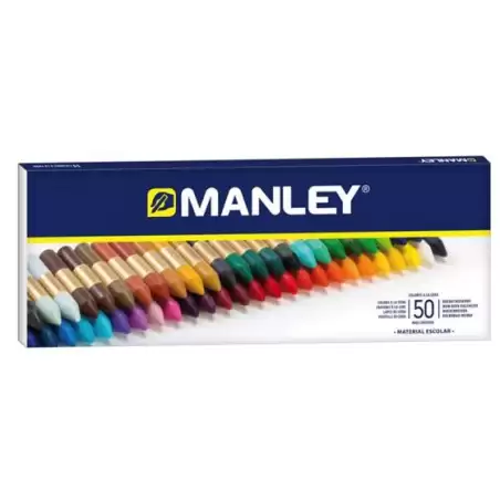 (MNC00088) MANLEY ESTUCHE DE 50 CERAS BLANDAS 60MM COLORES SURTIDOS