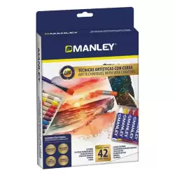 (MNC00110) MANLEY SET DE TÉCNICAS ARTÍSTICAS CON CERAS CAJA 42 PIEZAS C/SURTIDOS