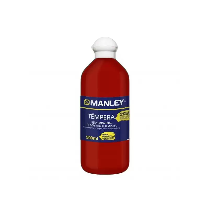(MNP18636) MANLEY TÉMPERA PREPARADA ROJO BOTELLA DE 500ML