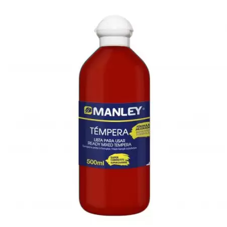 (MNP18636) MANLEY TÉMPERA PREPARADA ROJO BOTELLA DE 500ML