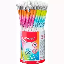 (851874) MAPED LÁPIZ DE GRAFITO MINI CUTE HB C/GOMA DE BORRAR BOTE EXPOSITOR 72 UD SURTIDO MULTICOLOR