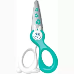 (137702) MAPED TIJERAS KIDIKUT 12CM SIMÉTRICAS CUCHILLAS FIBRA VIDRIO AZUL/BLANCO