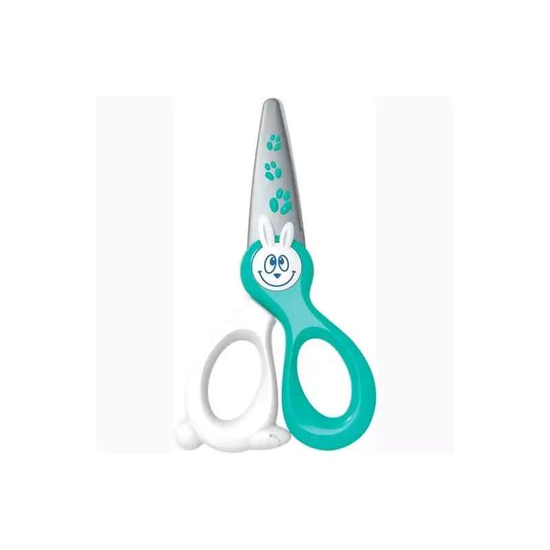 (137702) MAPED TIJERAS KIDIKUT 12CM SIMÉTRICAS CUCHILLAS FIBRA VIDRIO AZUL/BLANCO