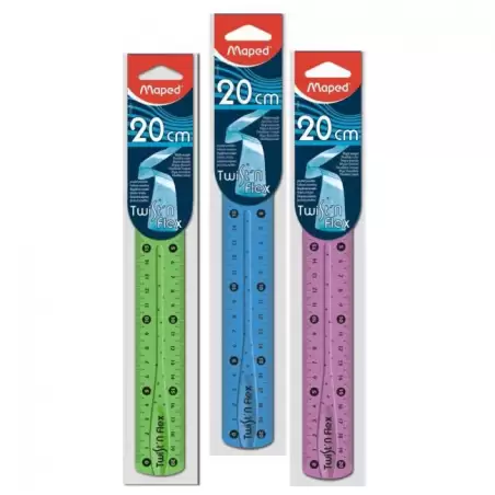 (279210) MAPED REGLA TWIST´N FLEX DECORADA DOBLE GRADUACIÓN 20 CM COLORES SURTIDOS