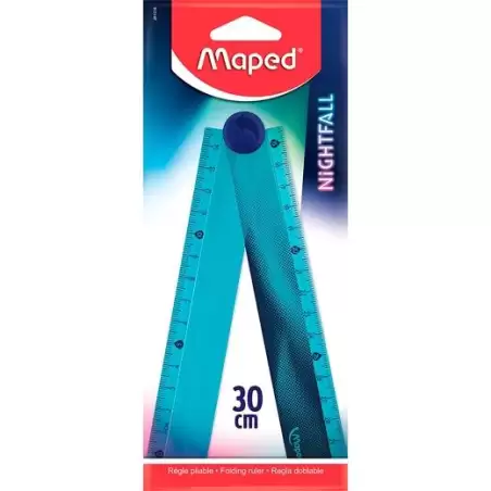 (281018) MAPED REGLA PLEGABLE NIGHTFALL 15/30 CM BLISTER AZUL