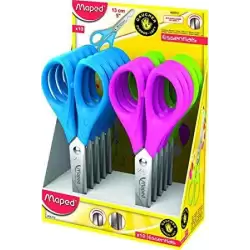 (464312) MAPED TIJERAS ESCOLARES 13CM ESSENTIALS ZURDOS SIMÉTRICAS C/SURTIDOS