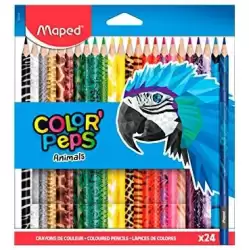 (832224) MAPED LÁPICES DE COLORES ANIMALS COLOR´PEPS SURTIDOS ESTUCHE 24 UD