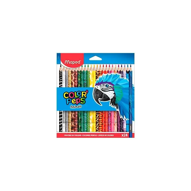 (832224) MAPED LÁPICES DE COLORES ANIMALS COLOR´PEPS SURTIDOS ESTUCHE 24 UD