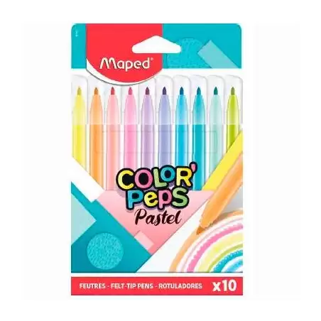 (845469) MAPED ROTULADORES COLOR´PEPS PASTEL ESTUCHE DE 10 C/SURTIDOS