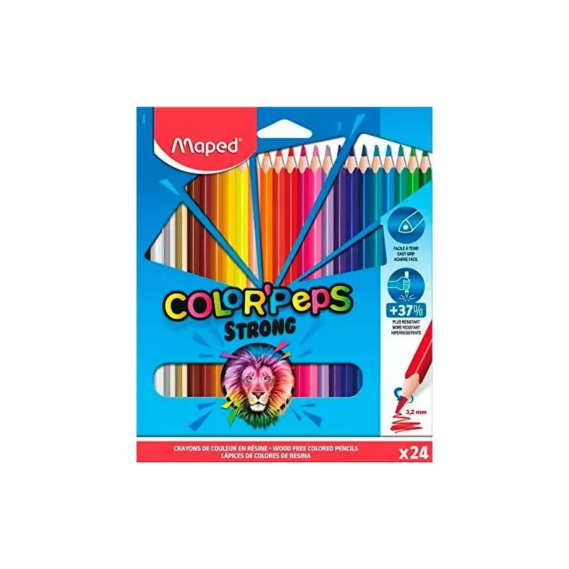 (862724) MAPED LÁPICES DE COLORES COLOR´PEPS STRONG C/SURTIDOS ESTUCHE 24 UD