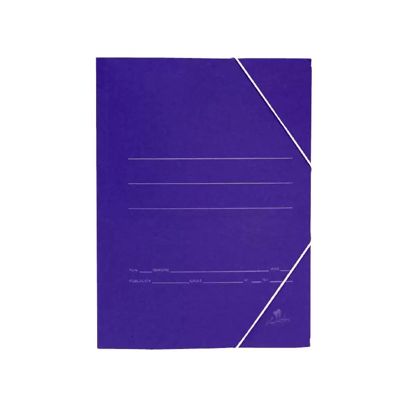 (1085) MARIOLA CARPETA CARTÓN BÁSICA 500GR GOMAS SOLAPA FOLIO 34X25CM CARTÓN MATE AZUL -20U-