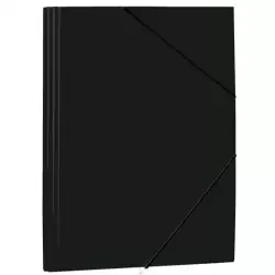 (1085P4) MARIOLA CARPETA CON GOMAS Y SOLAPAS FOLIO POLIPROPILENO 450 MICRAS NEGRO