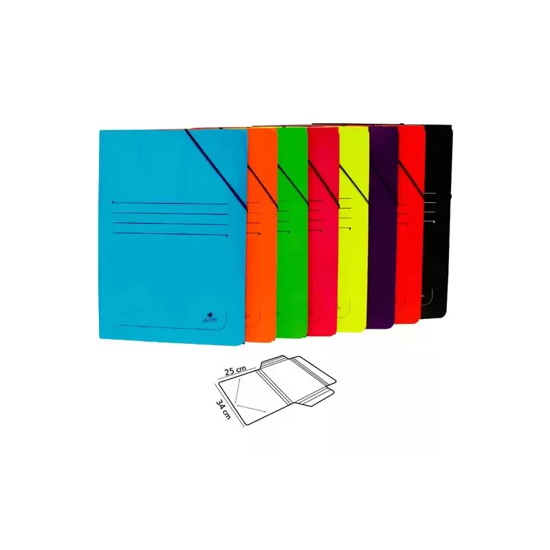 (1523SU) MARIOLA CARPETA CON GOMAS SOLAPA FOLIO CARTÓN PLASTIFICADO BRILLO C/SURTIDOS