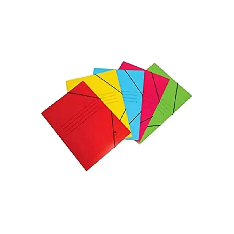 (1525RO) MARIOLA CARPETA CON GOMAS 3 SOLAPAS FOLIO C/ETIQUETA EN LOMO CARTÓN 500GR SIMILPRESPAM ROJO