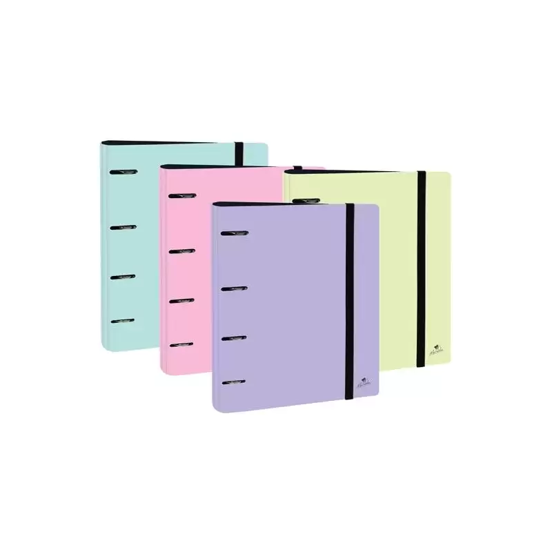 (2303PPSU-EX) MARIOLA CARPEBLOCK ANILLAS MIXTAS 4X40MM CARTÓN FORRADO PLASTIFICADO MATE SURTIDO PASTEL