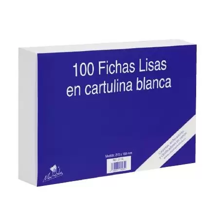 (3114L) MARIOLA FICHA LISA 200X120MM CARTULINA 180GR BLANCO PAQUETE DE 100