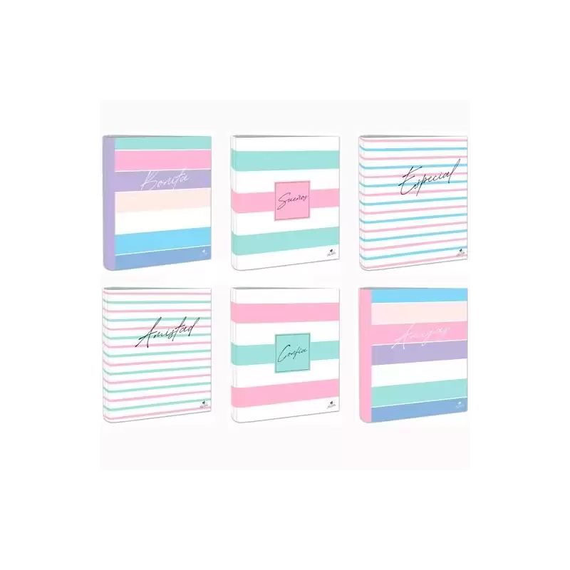 (592RF-EX) MARIOLA CARPETA 4 ANILLAS MIXTAS 40MM CARTÓN FORRADO PLASTIFICADO DISEÑOS SURTIDOS