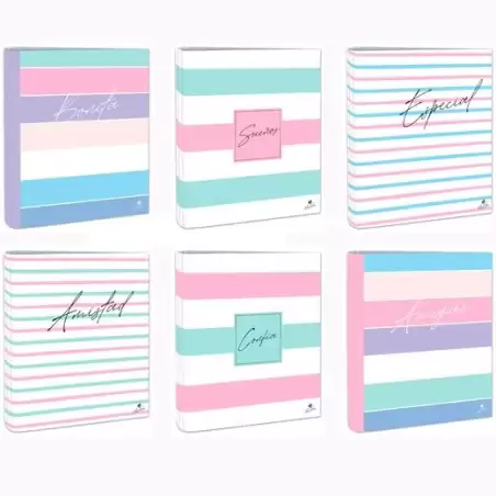 (592RF-EX) MARIOLA CARPETA 4 ANILLAS MIXTAS 40MM CARTÓN FORRADO PLASTIFICADO DISEÑOS SURTIDOS