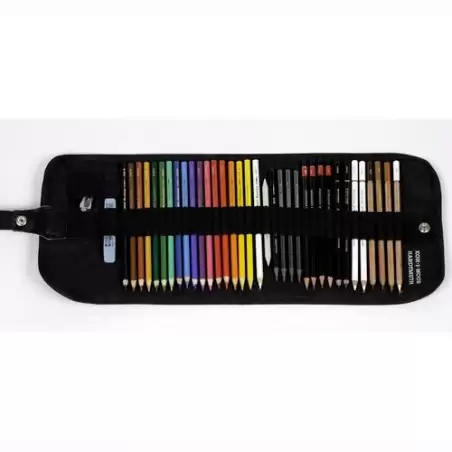 (8891500) MICHEL SET DE DIBUJO EN ESTUCHE NYLON ENROLLABLE 37 PIEZAS C/SURTIDOS