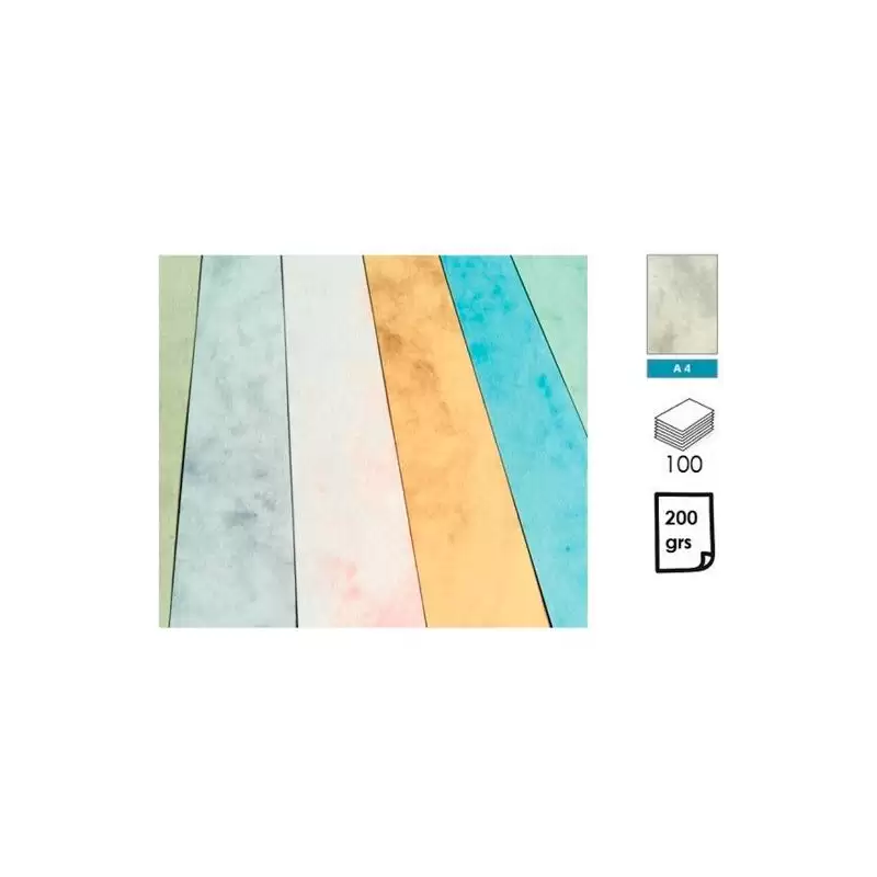 (4621229) MICHEL PAPEL MARMOLEADO A4 200GR PACK 100H GRIS