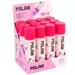 (4415912FLC) MILAN PEGAMENTO VIOLETA EN BARRA 21GR SERIE ESPECIAL FLOWICORN CAJA EXPOSITORA 12 UD