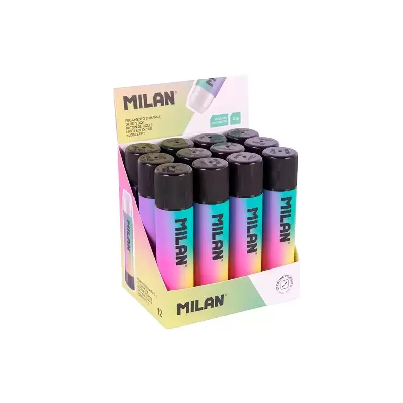 (4415912SN) MILAN PEGAMENTO EN BARRA 21GR SUNSET CAJA EXPOSITORA 12 UD