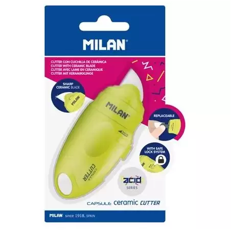 (BWM10337Y) MILAN CUTTER HOJA CERÁMICA CAPSULE SERIE ACID BLÍSTER AMARILLO