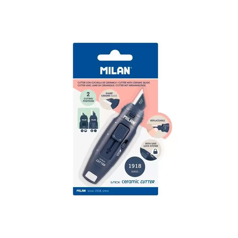 (BWM10348B) MILAN CUTTER HOJA CERÁMICA STICK SERIE 1918 BLÍSTER AZUL MARINO