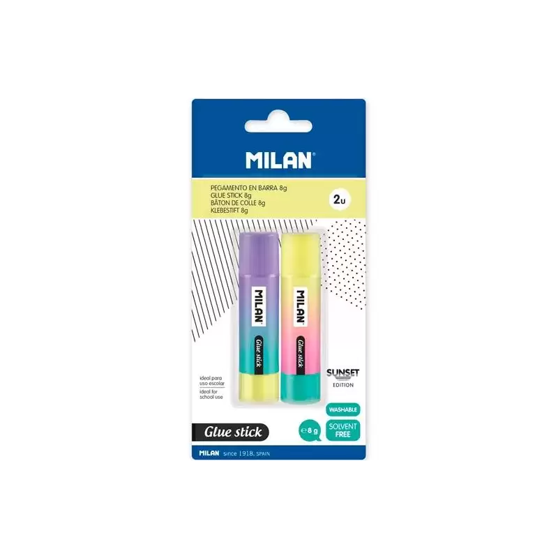 (BWM10449) MILAN PEGAMENTO BARRA 8GR SUNSET C/SURTIDOS BLISTER -2UD-