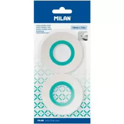 (BWM10482) MILAN CINTA ADHESIVA INVISIBLE MATE ROLLO 19MM X 33M BLÍSTER 2 UD
