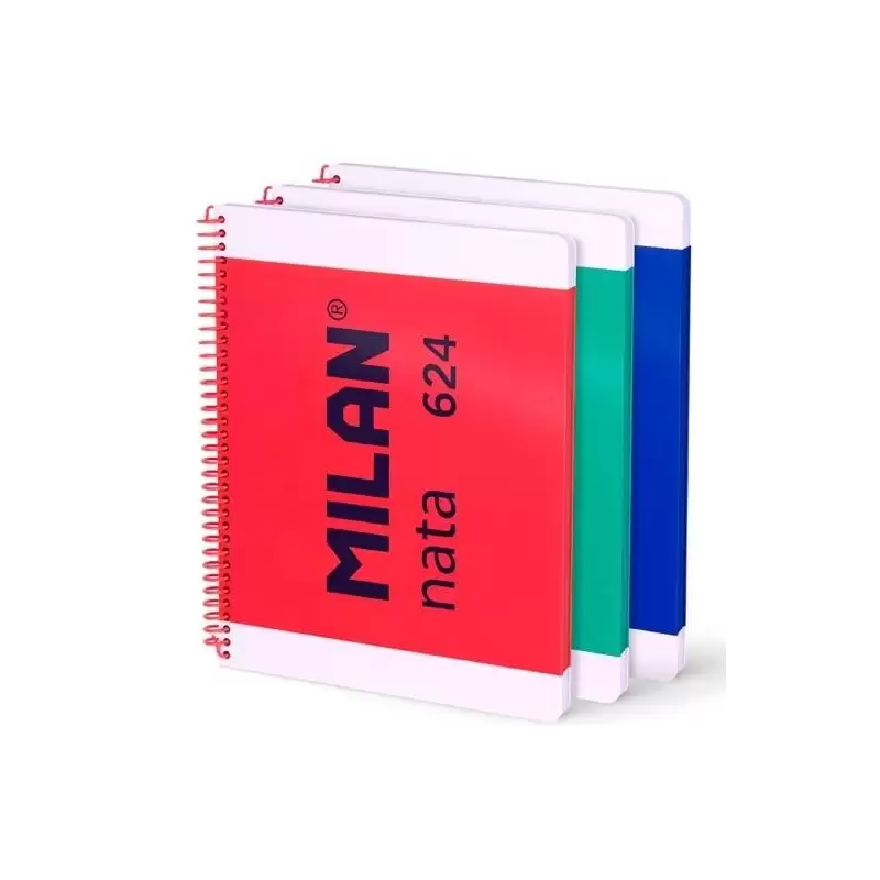 (57041E80X3) MILAN CUADERNO ESPIRAL A4 80H 95GR LISO TAPA DURA COLECCIÓN NATA® 624 SINCE 1918 SURTIDO PACK 3 UD