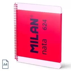 (57043E80P) MILAN CUADERNO ESPIRAL A4 80H 95GR 5X5MM TAPA DURA COLECCIÓN NATA® 624 SINCE 1918 ROSA