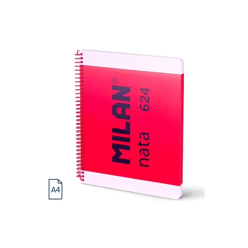 (57043E80P) MILAN CUADERNO ESPIRAL A4 80H 95GR 5X5MM TAPA DURA COLECCIÓN NATA® 624 SINCE 1918 ROSA