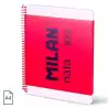 (57043E80P) MILAN CUADERNO ESPIRAL A4 80H 95GR 5X5MM TAPA DURA COLECCIÓN NATA® 624 SINCE 1918 ROSA
