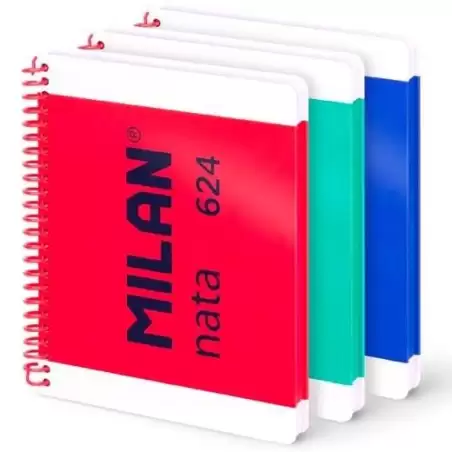 (57051E80X3) MILAN CUADERNO ESPIRAL A5 80H 95GR LISO TAPA DURA COLECCIÓN NATA® 624 SINCE 1918 SURTIDO PACK 3 UD